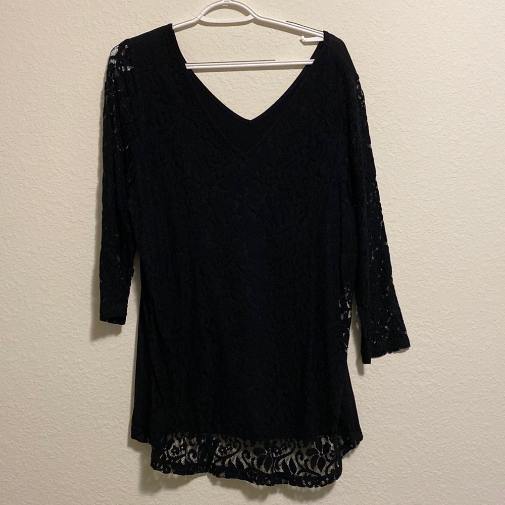 Lane Bryant Lace 3/4 Sleeve Top